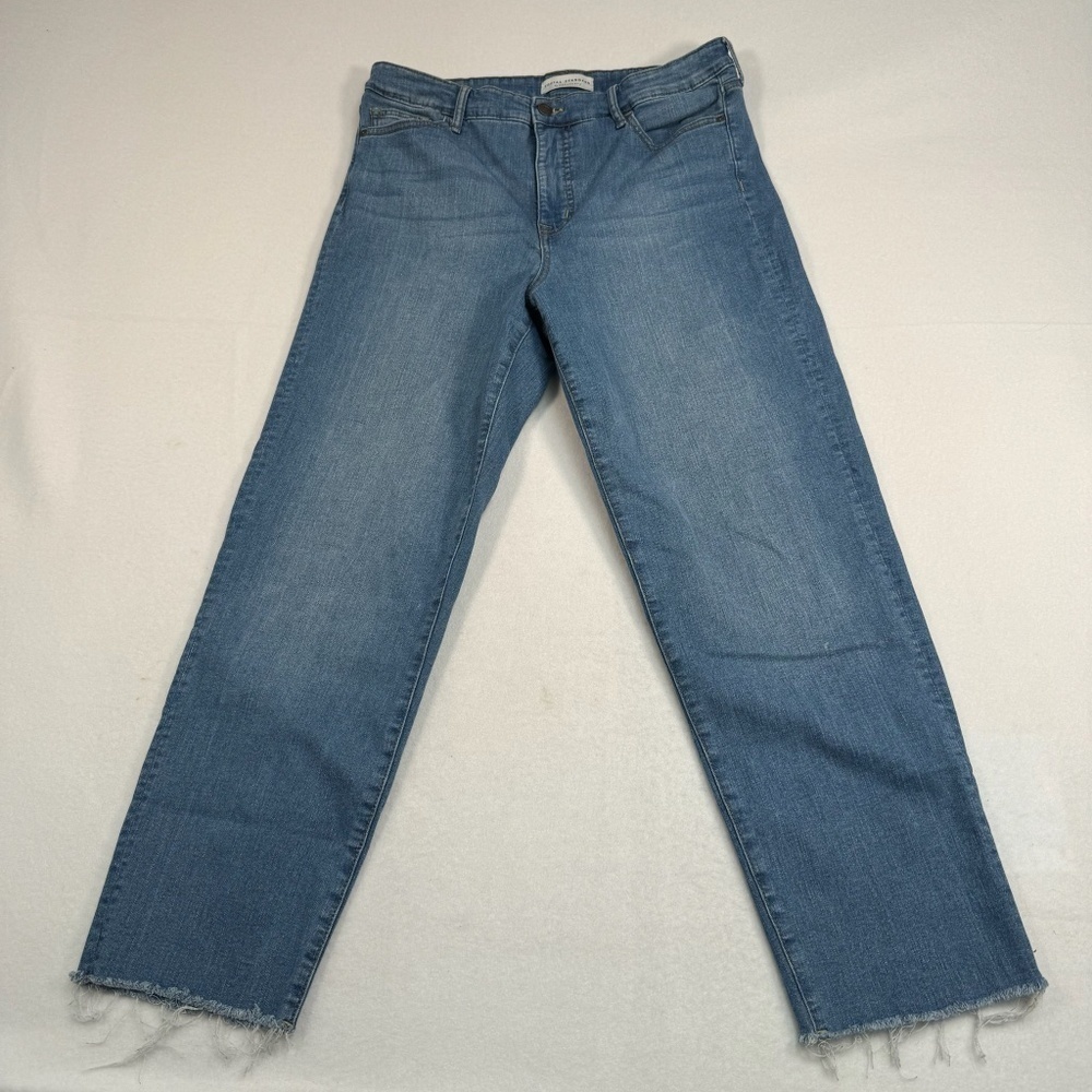 Social Standard Jeans Womens Sz 12/31 Light Blue Slim Straight High Rise Stretch - Picture 2 of 16